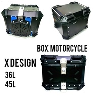 ALUMINIUM BOX BELAKANG BESI TOP BOX KOTAK MOTORCYCLE X 36L 45L
