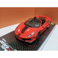DF 1 43 Ferrari 488 Pista Spider Convertible Version Supercar Resin Model Orange Red