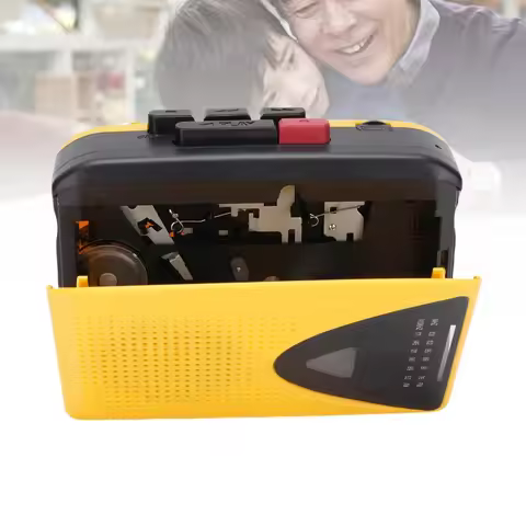 Portable Cassette Player Tape Recorder Portable AM FM Radio with Large Speaker and Headphone Jack Bu