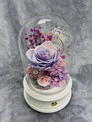 粉紅玫瑰 紫玫瑰 粉紫玫瑰 補鮮花 永生花 藍芽喇叭 禮物 小夜燈