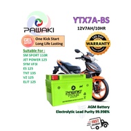 Pawaki Gel Bateri Motor YTX7A-BS Battery Motorcycle VR125 TNT135 ICON CB250 VFR400 CB900F SYM185 VF3