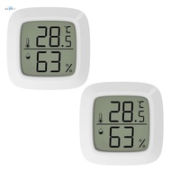 2 Pcs Mini Indoor Digital Hygrometer Thermometer with LCD Display and Thermometer for Home,Office,Fridge,Center Wheel(℃)