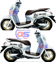 Stiker cutting motor Scoopy Stiker Kartun ONE PIECE Striping Honda Scoopy