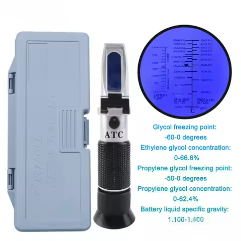 Portable handheld freezing point refractometer, -60 ° C freezing point detection tool 1.100-1.400