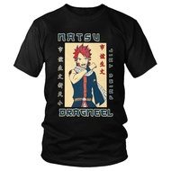Fantasy Fairy Tail T-shirt Manga Character Mens T Shirts Cotton Natsu Dragneel Tee Short-Sleeve Nove