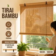 Tirai Bambu Natural Bamboo Blind Sun Shade Privacy Curtain Cooling Window Blind 90-190CM