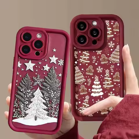Wine Red Christmas Tree Graphic Case Cover For Honor 400 Lite 200 Pro Magic 7 Lite X9A X9B X8B X6A X