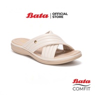 Bata Comfit บาจา คอมฟิต รองเท้าเพื่อสุขภาพ รองเท้าแตะเพื่อสุขภาพ รองเท้าแตะ รองเท้าเสริมสุขภาพ สูง 1 นิ้ว สำหรับผู้หญิง รุ่น Talon สีครีม 6611634