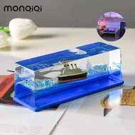Titanic Cruise Ship Desk Fluid Drift Floating Bottle Decor Christmas Customized Gift Decoration