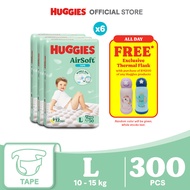 mother and baby Huggies AirSoft Tape Super Jumbo Pack - L50 (6 Packs)