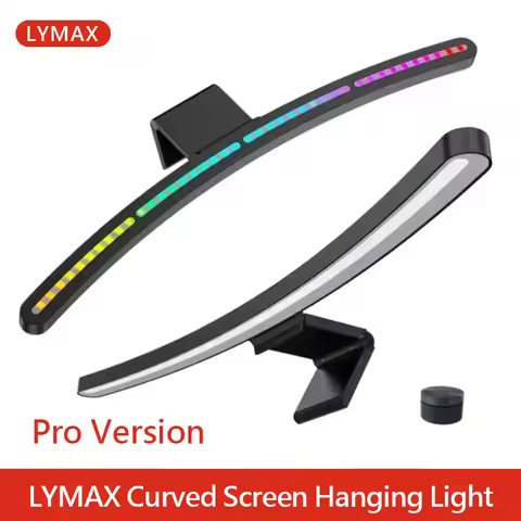 LYMAX D010 Computer Monitor Table Lamp Curved Screen Desk Lamp Dimming Eye-Care Sound-sensitive Musi
