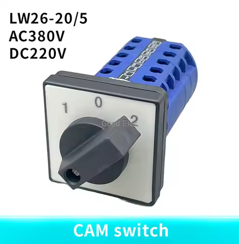 1PCS LW26-20/5 1-0-2 AC 500V 20A Universal Rotary Selector 1-0-2 On-Off-On 3 Positions Cam Changeove