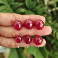 Batu Permata Ruby Asli - Natural Ruby oval cutting polos A