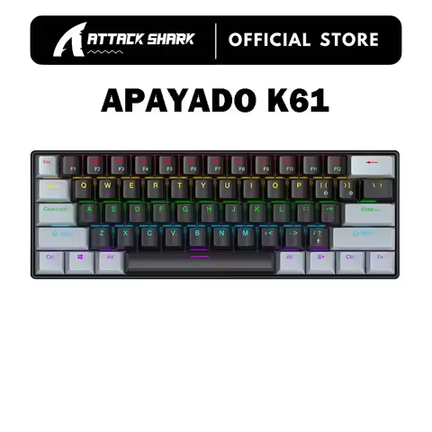 Original Brand APAYADO K61 Mini Mechanical Keyboard,Wired,61 Keys,Phantom RGB, Blue Mechanical Switc