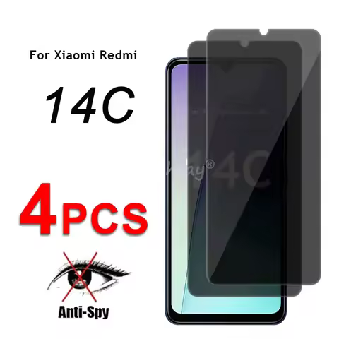 Privacy Screen Glass For Xiaomi Redmi 14C Glass Anti-Spy Protector Film Redmi 14C Tempered Glass Fil