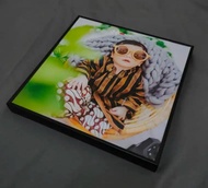 Foto wall premium cetak custom plus bingkai ukuran 20x20 8 r frame blok 3D