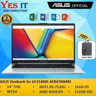 ASUS Vivobook Go 14 E1404F-AEB470WMS (AMD Ryzen™ 5 7520U, 16GB, 512GB, AMD Radeon Graphics) LAPTOP