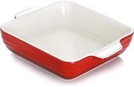 NUTRIUPS 8x8x2.4 inch Square Baking Dish, 50 Oz Ceramic Baking Pan with Handles, Casserole Dish for 