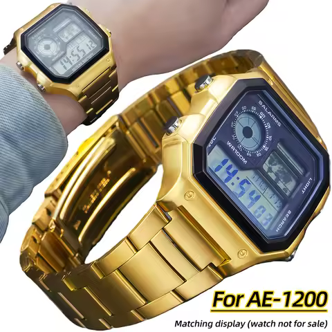 watch Upgrade For Casio AE1200 3299 Modified Stainless Steel case AE-1200WH Dial Full Metal bezel Gl