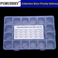 24Values 1200PCS 0402 0603 0805 1206 Red Yellow Blue Green White SMD LED