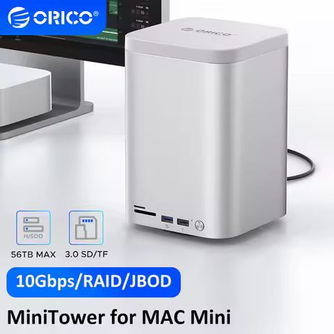 ORICO Mini Tower Dock M.2 NVMe SATA SSD Case 3.5"HDD Enclosure USB 3.2 Hub 10Gbps DAS Docking Statio