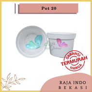Pot Bunga Putih 20 cm TERMURAH Pot Tanaman 20cm Putih MURAH