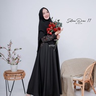 Dress Gamis Hitam Panjang Selina by Attin Hijab