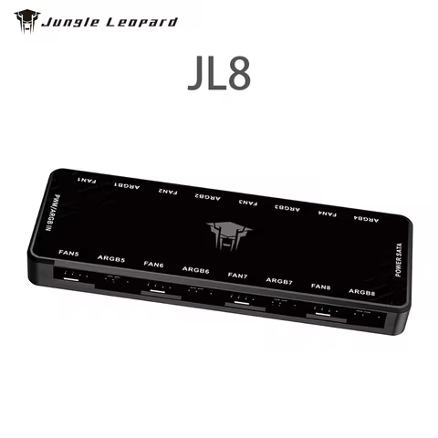 ARGB PWM 8 Port Fan Hub – 2-in-1 Magnetic Backplane Splitter (5V3PIN) – Jungle Leopard JL8