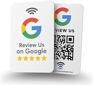 MESSAGENES Reusable Google Review Tap Card - 5-Pack QR & NFC for iPhone & Android - Boost Reviews at