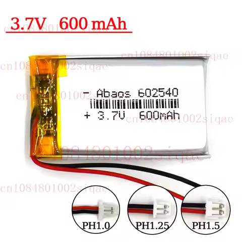 3.7V 600mAh Battery Lipolymer 602540 Rechargeable Cell for Lamp Led Camera GPS