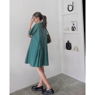 ECINOS - Goodbyes Dress - Pine Green, Mini