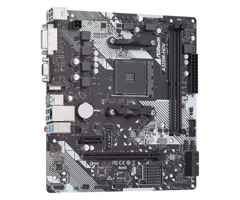 ASRock A320M‑HDV R4.0 Micro ATX Motherboard AM4 Socket AMD A320 Chipset DDR4 Up To 32GB Ultra M.2 US