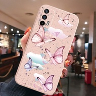 เคสโทรศัพท์สำหรับ OPPO A16 A15 A9 A5 2020 A53 A54 A94 4G A12 A7 A5S AX5S AX7 A31 A8 A52 A72แฟชั่นน่ารักการ์ตูน Star ผีเสื้อสีชมพูเลนส์กล้องป้องกันกรอบขอบ