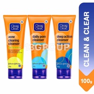 Clean & Clear Deep Action Cleanser / Acne Clearing Daily Pore Face Wash, 100g