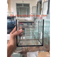 Combo of 4 lakes 15x10x15 3mm glass with white glue and black decal - hidden glue - broken due to tr