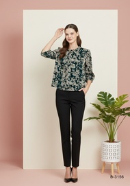MIKIKO Blouse MI-B3156 ชีฟอง ปริ้นท์ แขนยาว IGPU26-3 PCE4090