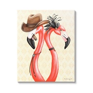 Stupell Industries Vintage Flamingos Cowboy Hat Antique Fashion Outfit, Design by Amelie Legault