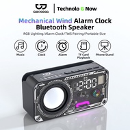 GOOJODOQ Wireless Bluetooth Speaker Mechanical Wind Design Accurate Time Display Advanced LED RGB Li