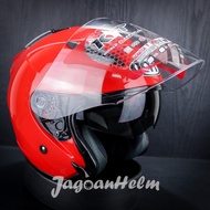 KYT HELM GALAXY SLIDE FLAT R | FIRE RED | SOLID FLAT VISOR