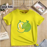 2025 Kids 2D Durian Fruit Print Short Sleeve T-Shirt Unisex Suitable for 2-14
