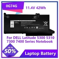 0G74G Laptop Battery for DELL Latitude 5300 5310 7300 7400 Series Notebook OG74G 02PFPW 11.4V 42Wh  