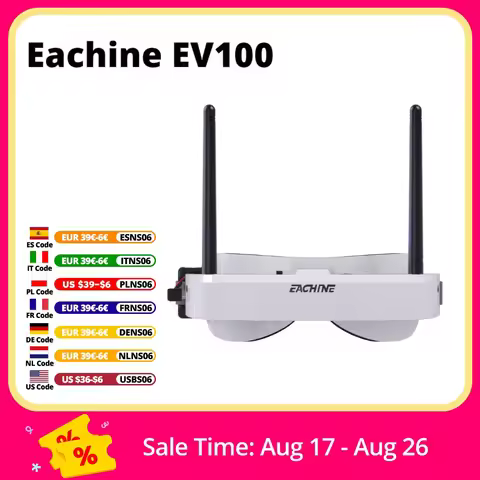 Eachine EV100 720*540 5.8G 72CH FPV Goggles With Dual Antennas Fan 18650 Battery Case For RC Drone