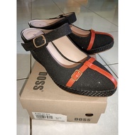 Preloved DOSS Original Women Shoes | Size 39 | Black Orange | Preloved Like New