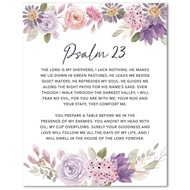 Psalm 23 Wall Art The God Is My Shepherd 23rd Psalm Floral Artwork Poster Inspirational Bible Verse 