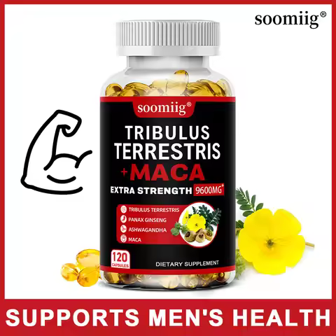 Tribulus Terrestris + Maca Capsules, Boost Energy, Mood, Stamina & Performance, for Men & Women,Diet