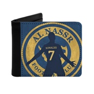 กระเป๋าสตางค์ผู้ชาย Ronaldo Al Nassr Football Club Arabia สีดำ กระเป๋าสตางค์ใส่บัตรเครดิต หนัง PU กั