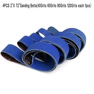 4pcs 2"x 72" 40/60/80/120Girt Ceramic Sanding Belts Bands Coarse Grinding