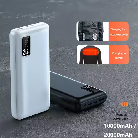 7.4V DC Heated Vest Power Bank 20000mAh Portable Charger External Battery Pack for Heated Jacket Pow