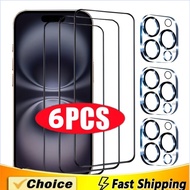 (Heat 3C) 6Pcs 9H Tempered Glass for iPhone 16 16E 17 15 14 13 12 11 Pro Max Mobile Phone Screen Pro