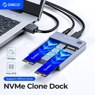 ORICO M.2 NVME SSD PCIE Dual Bays รองรับออฟไลน์ Clone USB 3.1 Gen2 10Gbps 4TB hard Drive Reader สำหร